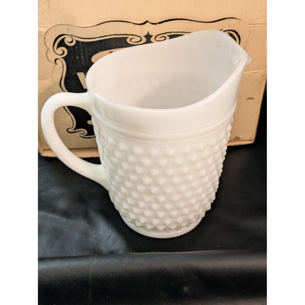 Anchor Hocking Milk White Hobnail Water Set 7 Piece Pitcher & Tumblers with Box - Picture 8 of 16